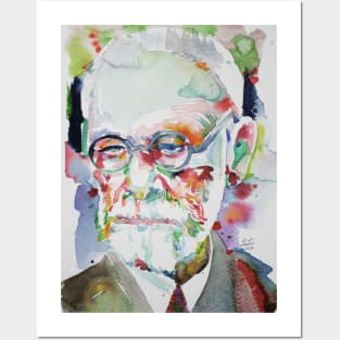 SIGMUND FREUD - watercolor portrait .6 Posters and Art